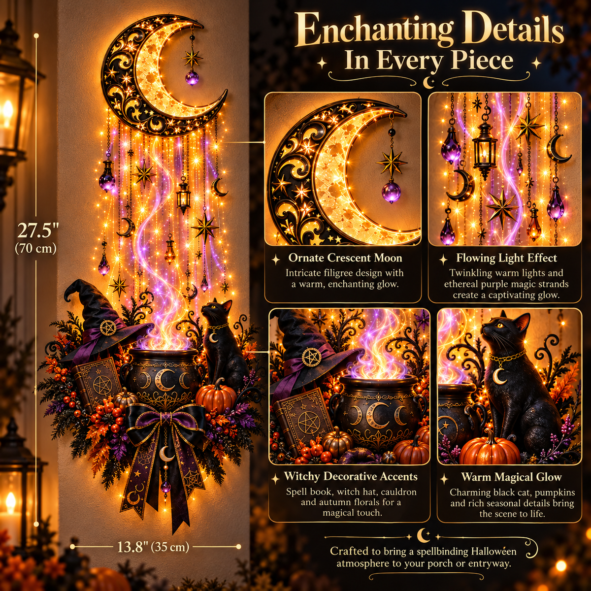 Witch’s Moonlight Brew Lighted Halloween Wall Decor