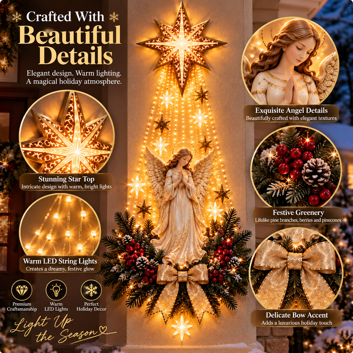 Angel Christmas Wall Light