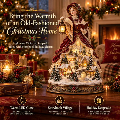 Last Day 49% OFF 🎄 Victorian Caroler Christmas Glow™ – Lighted Village Lady Tabletop Decor