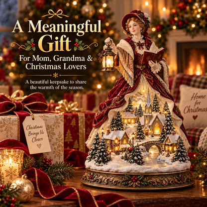 Last Day 49% OFF 🎄 Victorian Caroler Christmas Glow™ – Lighted Village Lady Tabletop Decor