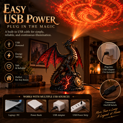 🔥 LAST DAY 50% OFF - Dragon Fire Projection Lamp ✨ Turn Your Room Into A Legendary Realm