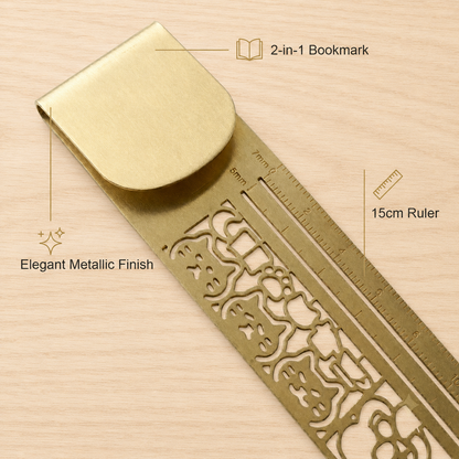 😻📏 Cat Lover’s 3-in-1 Metal Bookmark Ruler | Bookmark, Ruler & Coloring