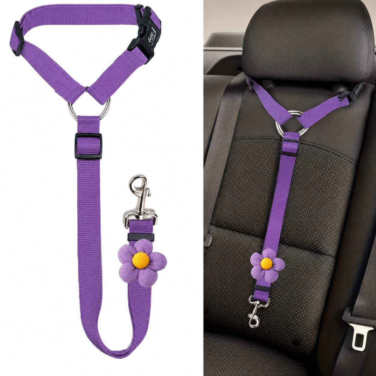 🔥BUY 1 GET 1 FREE 🔥Enjoy Stress-Free Drives with Your Pup: 2-Pack Dog Travel Safety Belts 🐶🚗