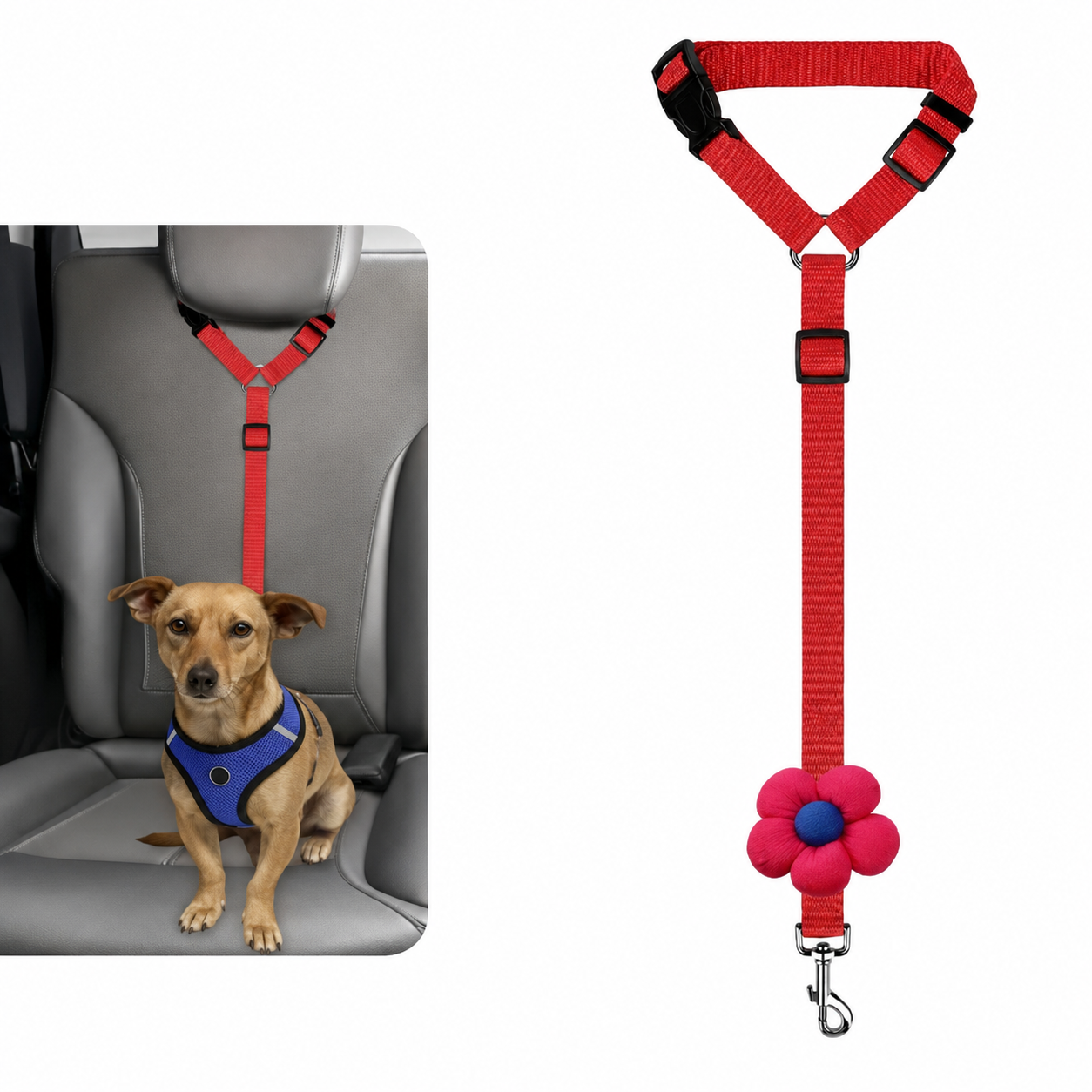 🔥BUY 1 GET 1 FREE 🔥Enjoy Stress-Free Drives with Your Pup: 2-Pack Dog Travel Safety Belts 🐶🚗