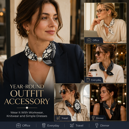 ✨ Effortless Glamour: Pop-On Pearl Necklace Scarf 🧣