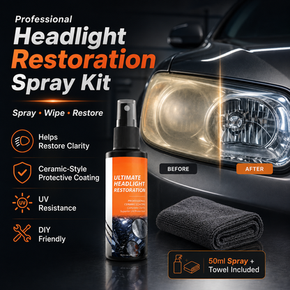🔥 LAST DAY: Buy 1 Get 1 FREE | Professional Headlight Restoration Spray Kit
