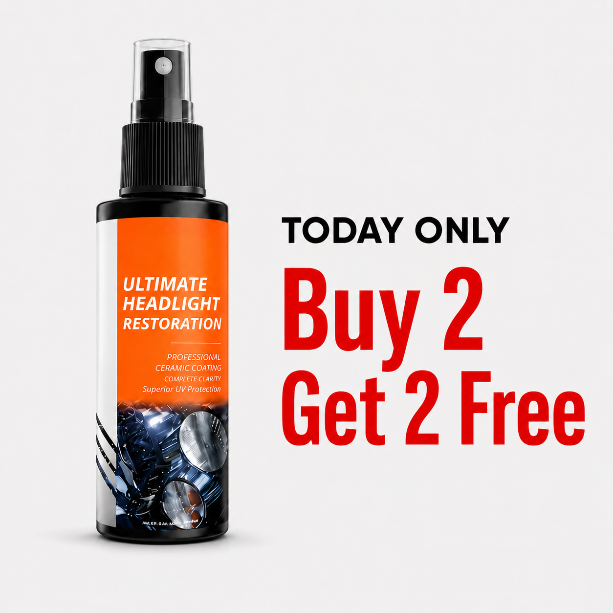 🔥 LAST DAY: Buy 1 Get 1 FREE | Professional Headlight Restoration Spray Kit