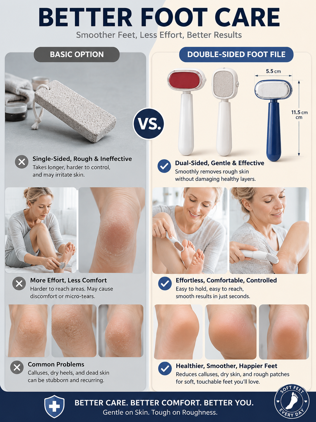 ✨ Beauty Care Pick Dual-Sided Foot Callus Remover with Stainless Steel Blade