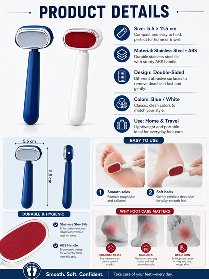 ✨ Beauty Care Pick Dual-Sided Foot Callus Remover with Stainless Steel Blade