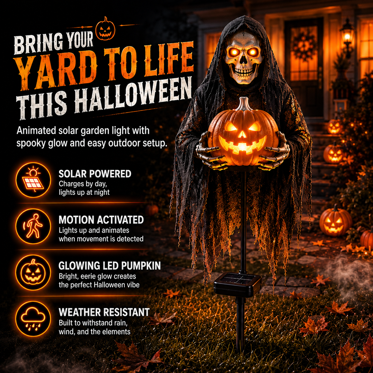 💀 Soul Collector™ Pumpkin Edition Animated Halloween Yard Decoration