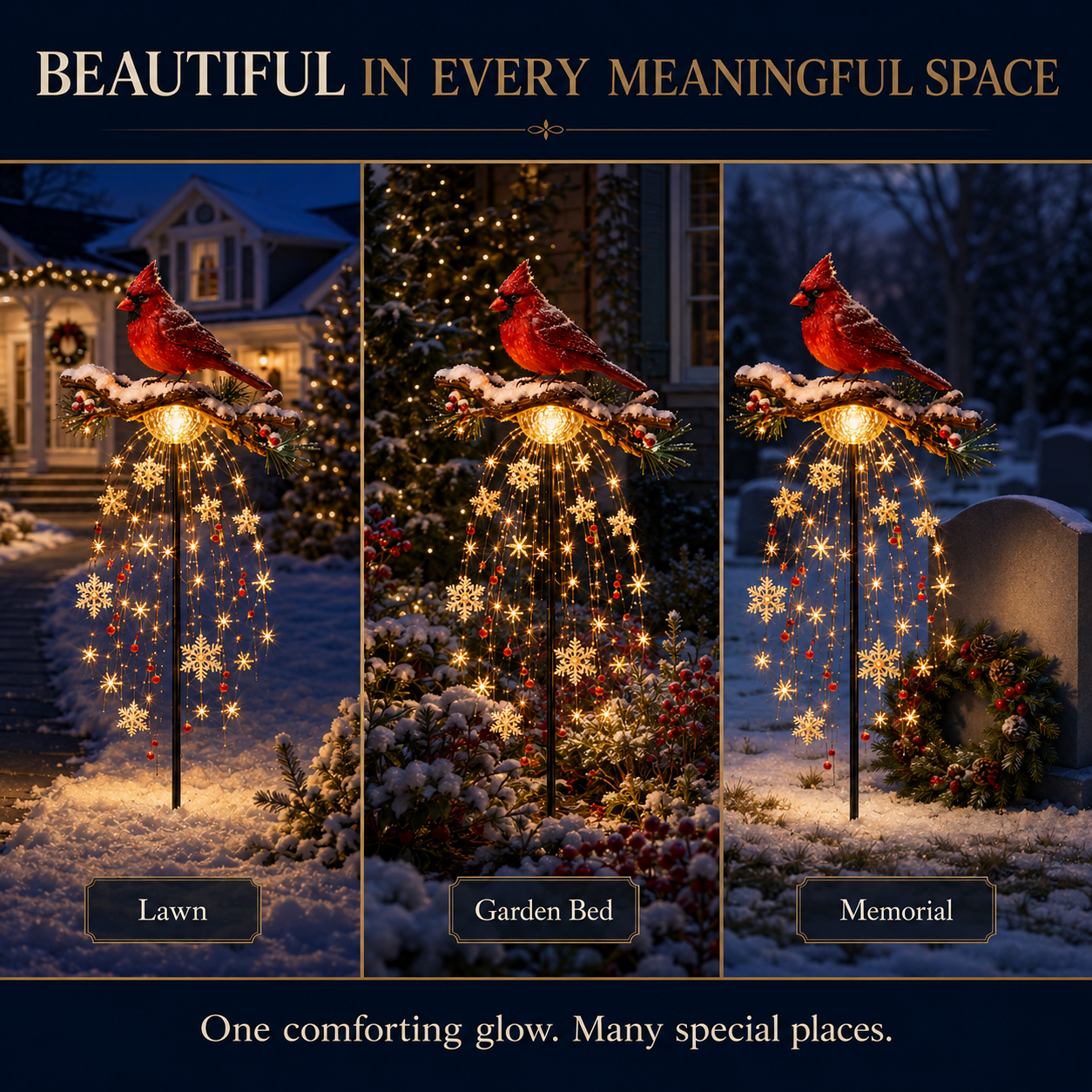 ❤️ Solar Cardinal Memory Fountain™ – Remembrance Garden Stake Light