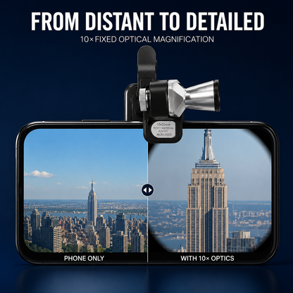 🏅🔭 10×20 Mini Monocular Phone Telescope – Pocket Long-Distance Viewer with Adjustable Smartphone Clip