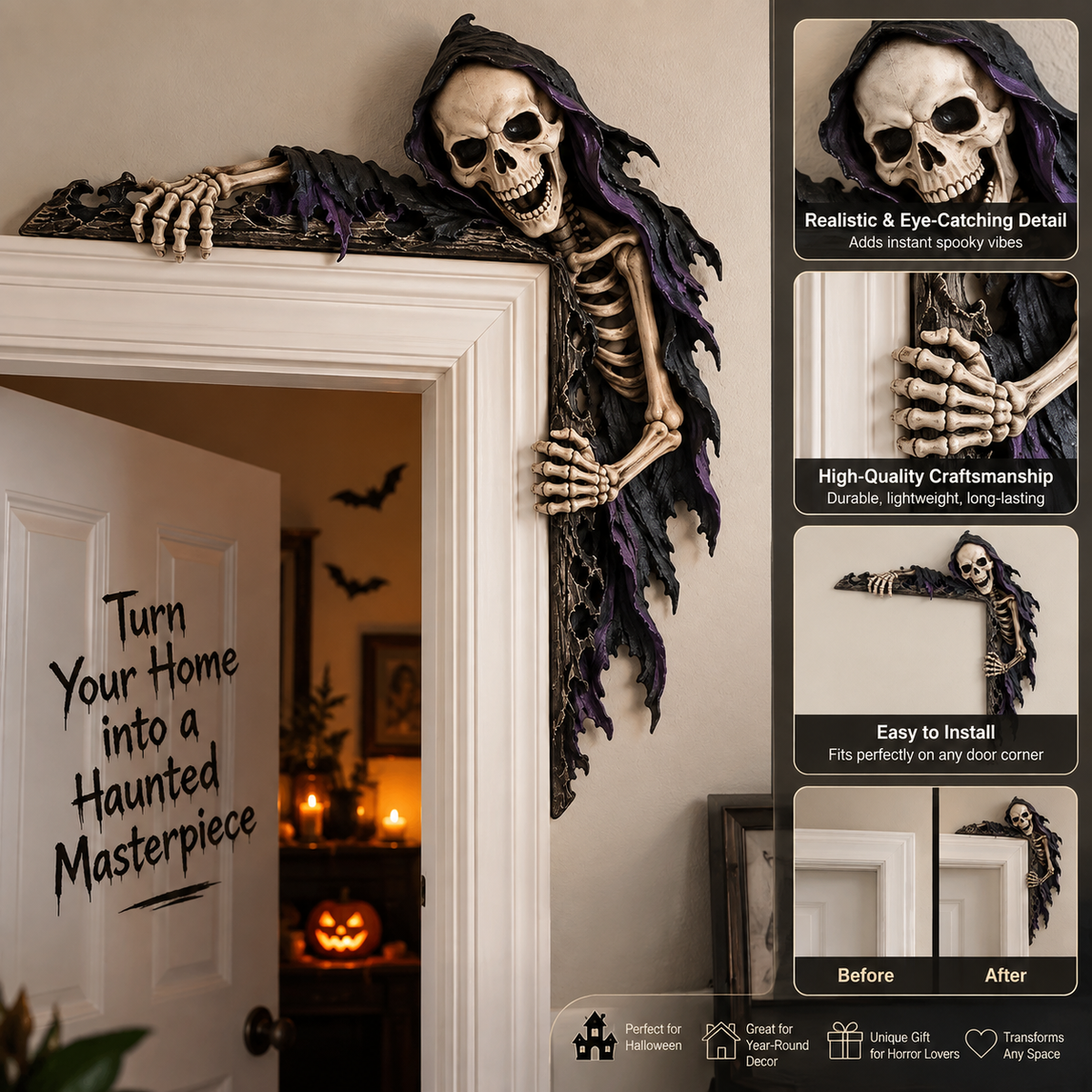 Spooky Reaper Door Frame detail