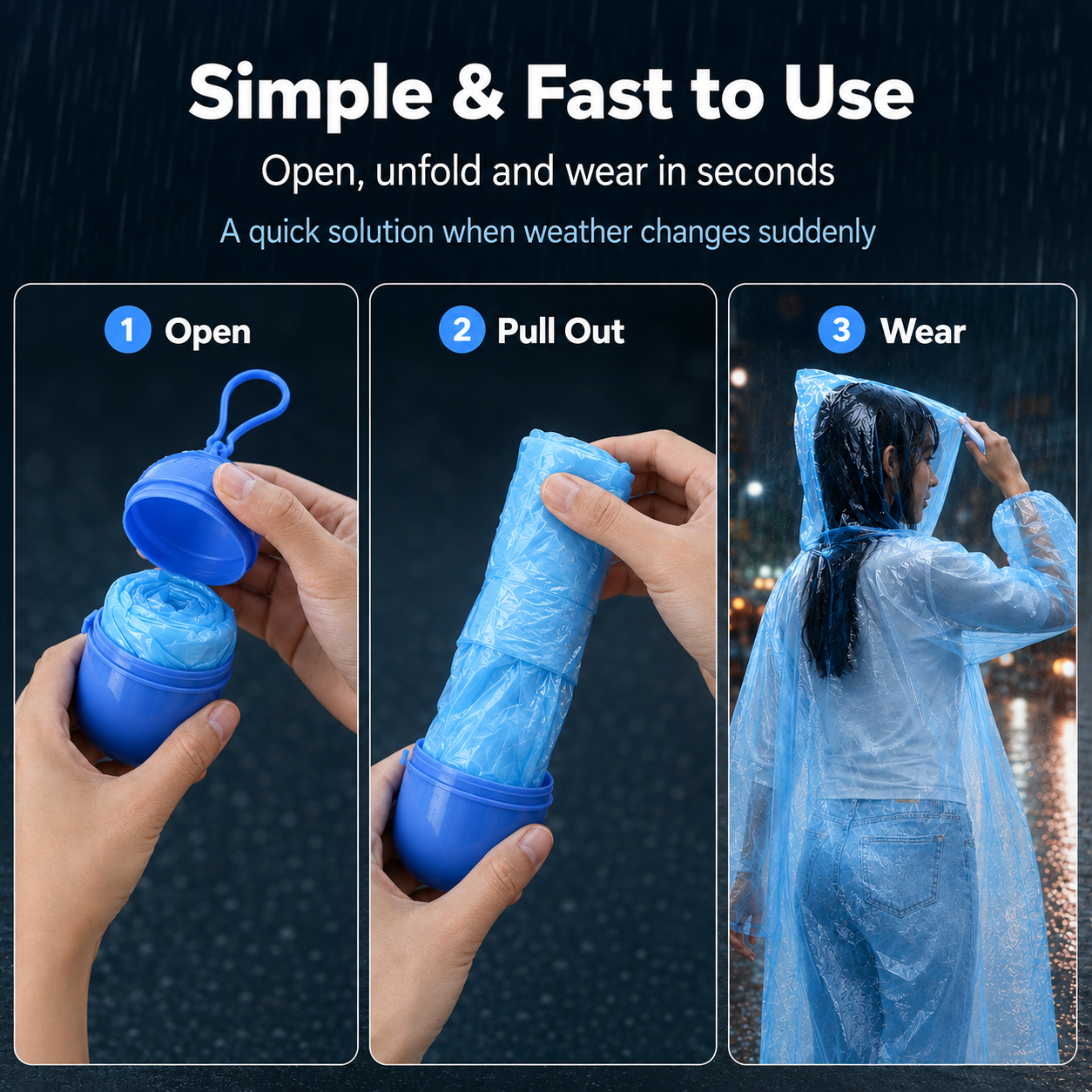 Portable raincoat for bag car and travel storage