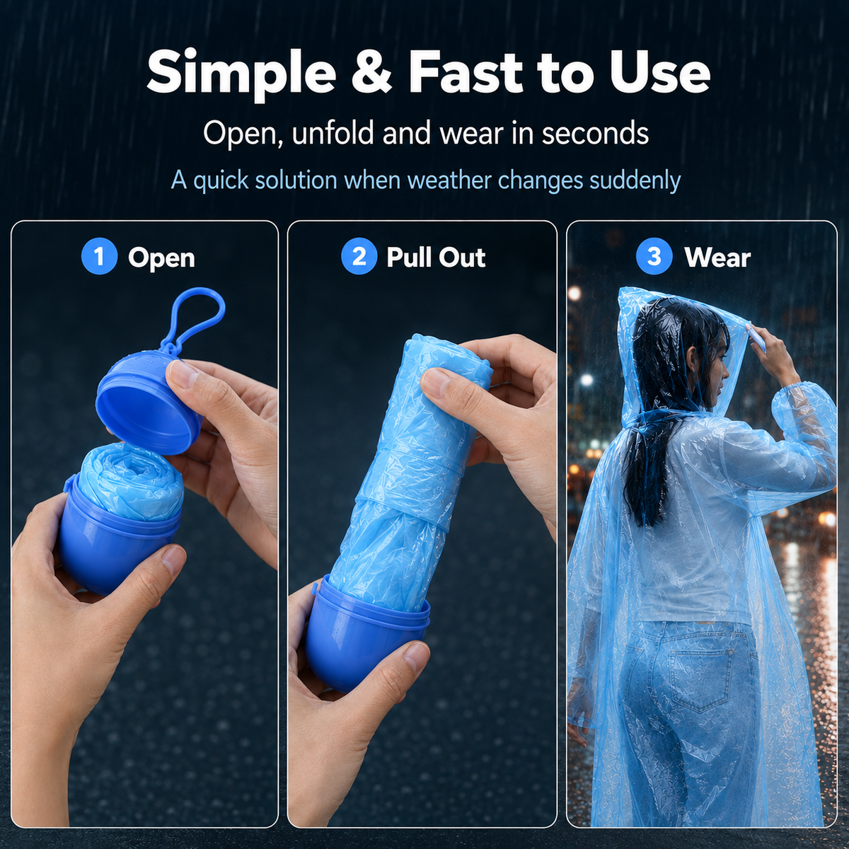 🌧️ Pocket-Size Disposable Raincoat for Unexpected Showers