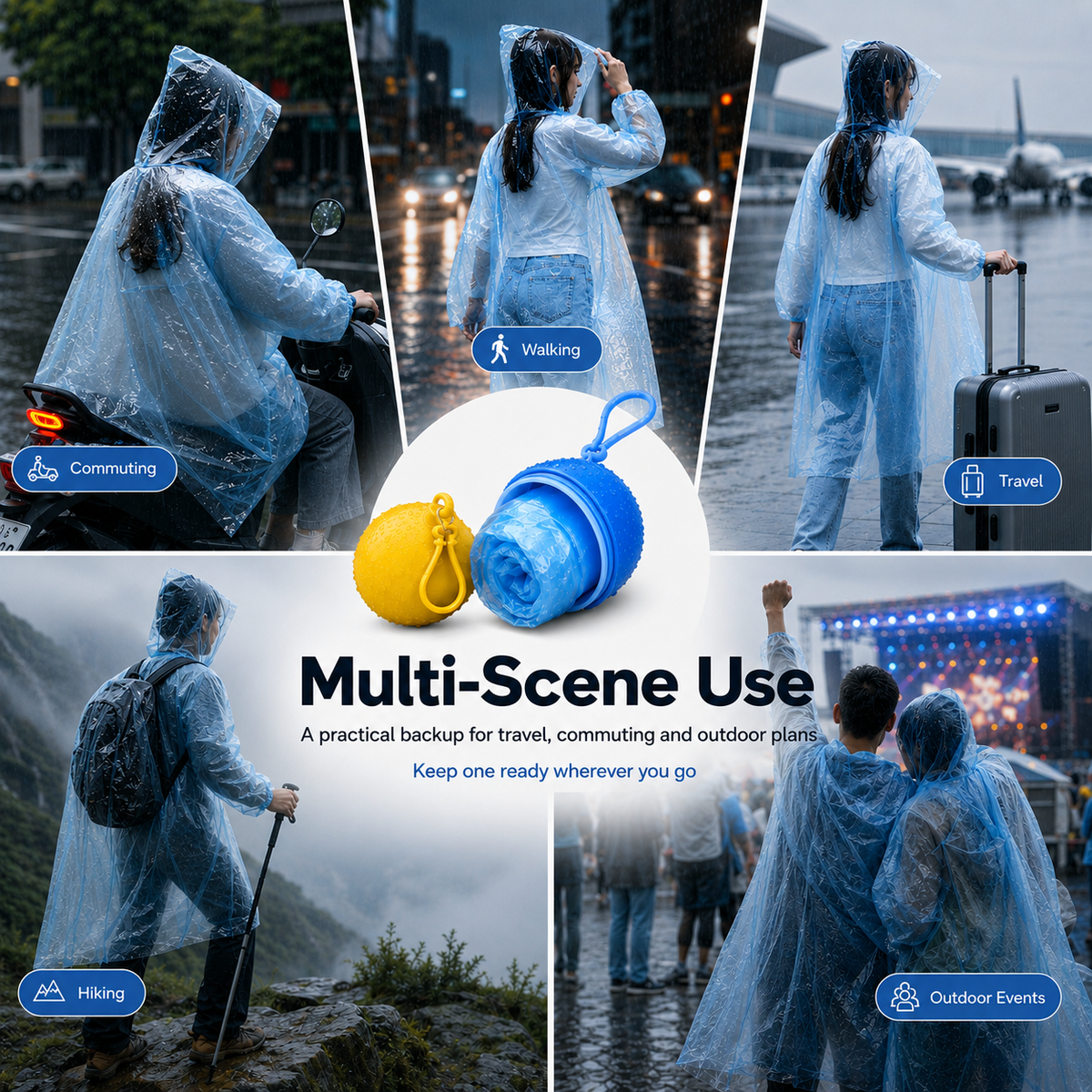 🌧️ Pocket-Size Disposable Raincoat for Unexpected Showers