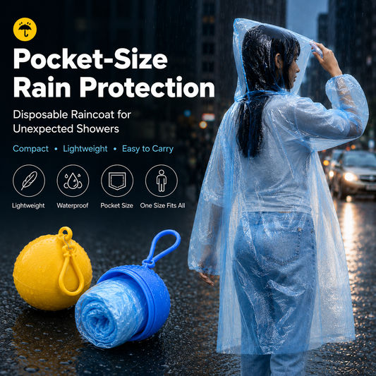 🌧️ Pocket-Size Disposable Raincoat for Unexpected Showers