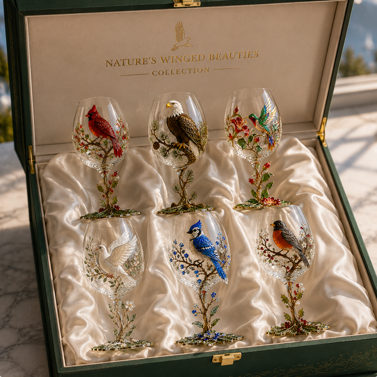 🔥Last Day 50% OFF🎁 3D Bird Wine Glass Collection Gift Box Set✨