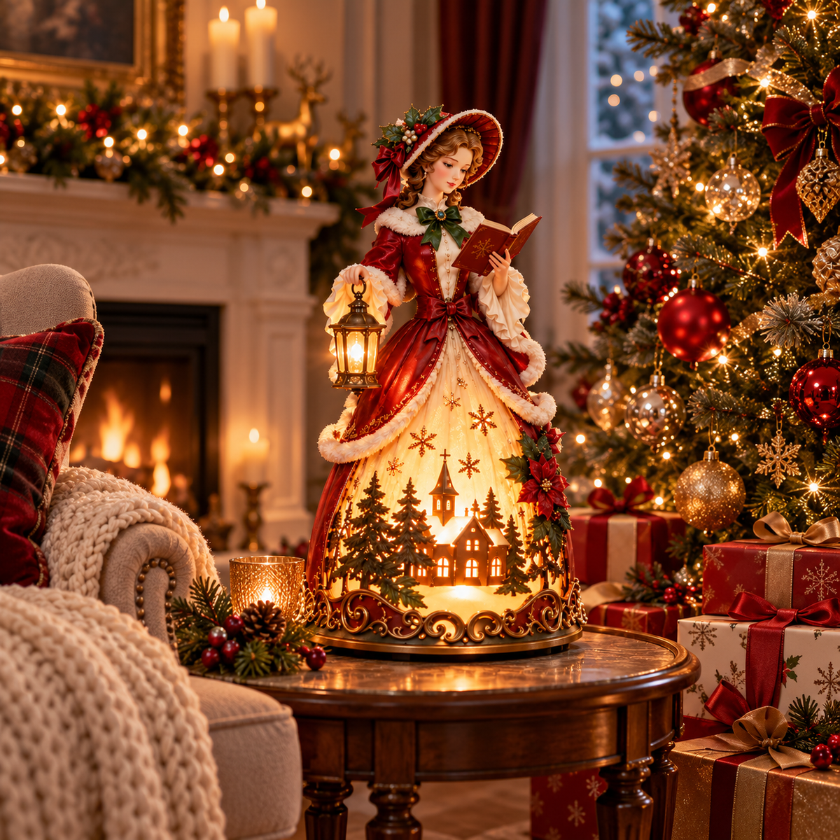 ✨ Last Day 60% OFF 🎄 Victorian Christmas Caroler Lady Lamp™ – Lighted Holiday Tabletop Decor