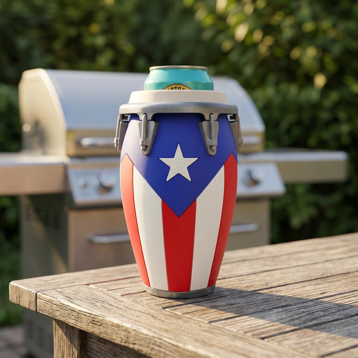 🪘 Conga-Style Can Holder – Celebrate Caribbean Pride, One Sip at a Time