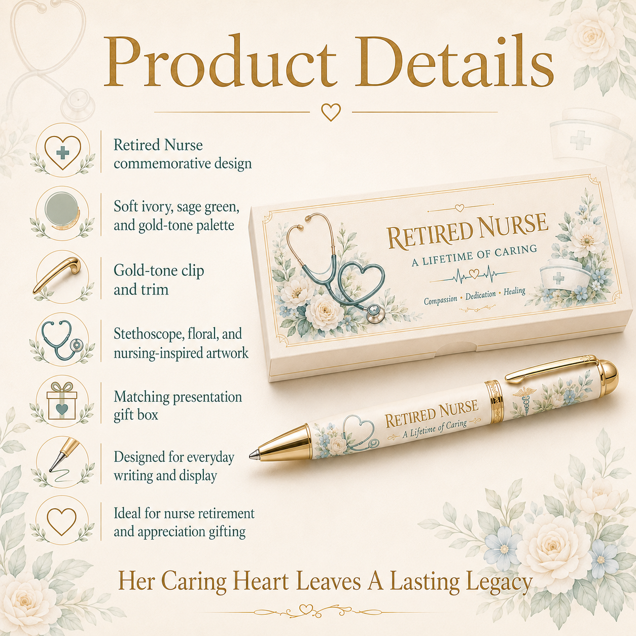 🩺 Retired Nurse A Lifetime Of Caring Pen