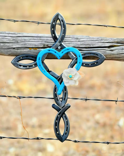 Blessed Horseshoe Cross with Heart - A Symbol of Faith, Protection, and Love That Endures (𝑱𝒐𝒓𝒅𝒂𝒏 𝑴𝒂𝒚𝒏𝒂𝒓𝒅 𝑯𝒂𝒏𝒅𝒎𝒂𝒅𝒆®)