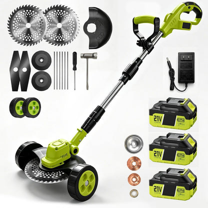 🍃3-in-1 Cordless Lawn Mower with Dual 21V Batteries – Lightweight Grass Trimmer & Edger for Effortless Yard Care
