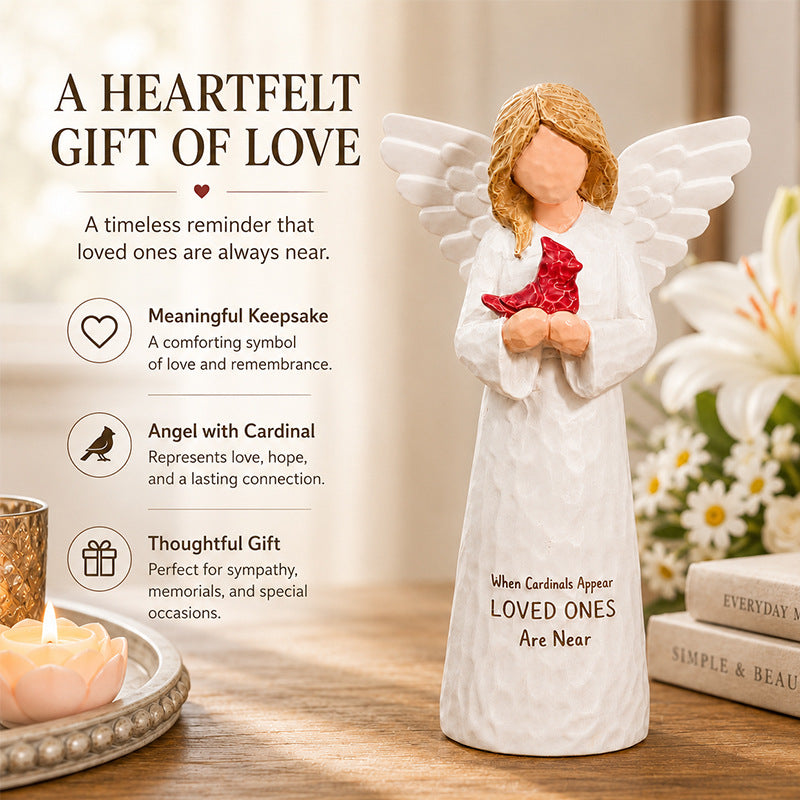 Detailed memorial angel figurine