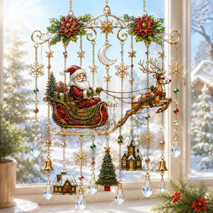 🎄🎐Handmade Christmas Stained Glass Window Hanging