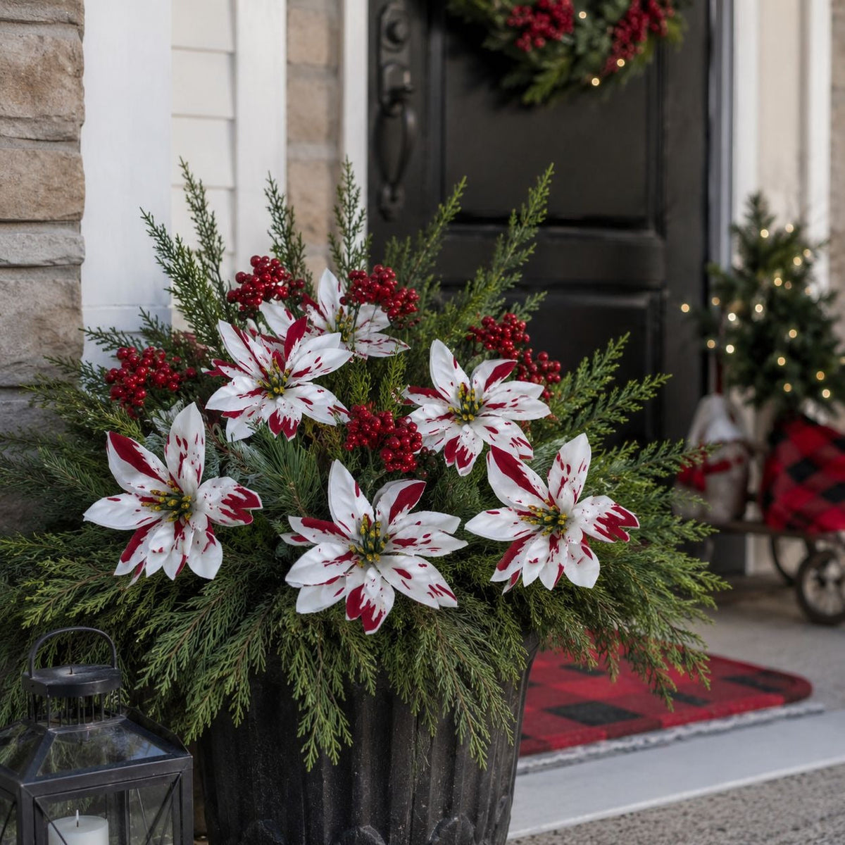 🔥 Last Day 50% OFF - Artificial Poinsettia Potted Plant Insert