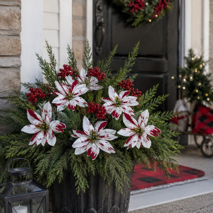 🔥 Last Day 50% OFF - Artificial Poinsettia Potted Plant Insert
