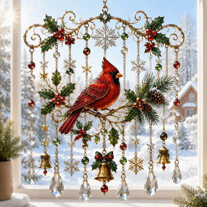 🎄🎐Handmade Christmas Stained Glass Window Hanging