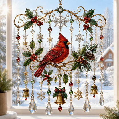🎄🎐Handmade Christmas Stained Glass Window Hanging