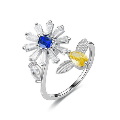 ☀️Sunflower Fidget Rings for Women,You are My Sunshine Chic Sunflower Open Ring