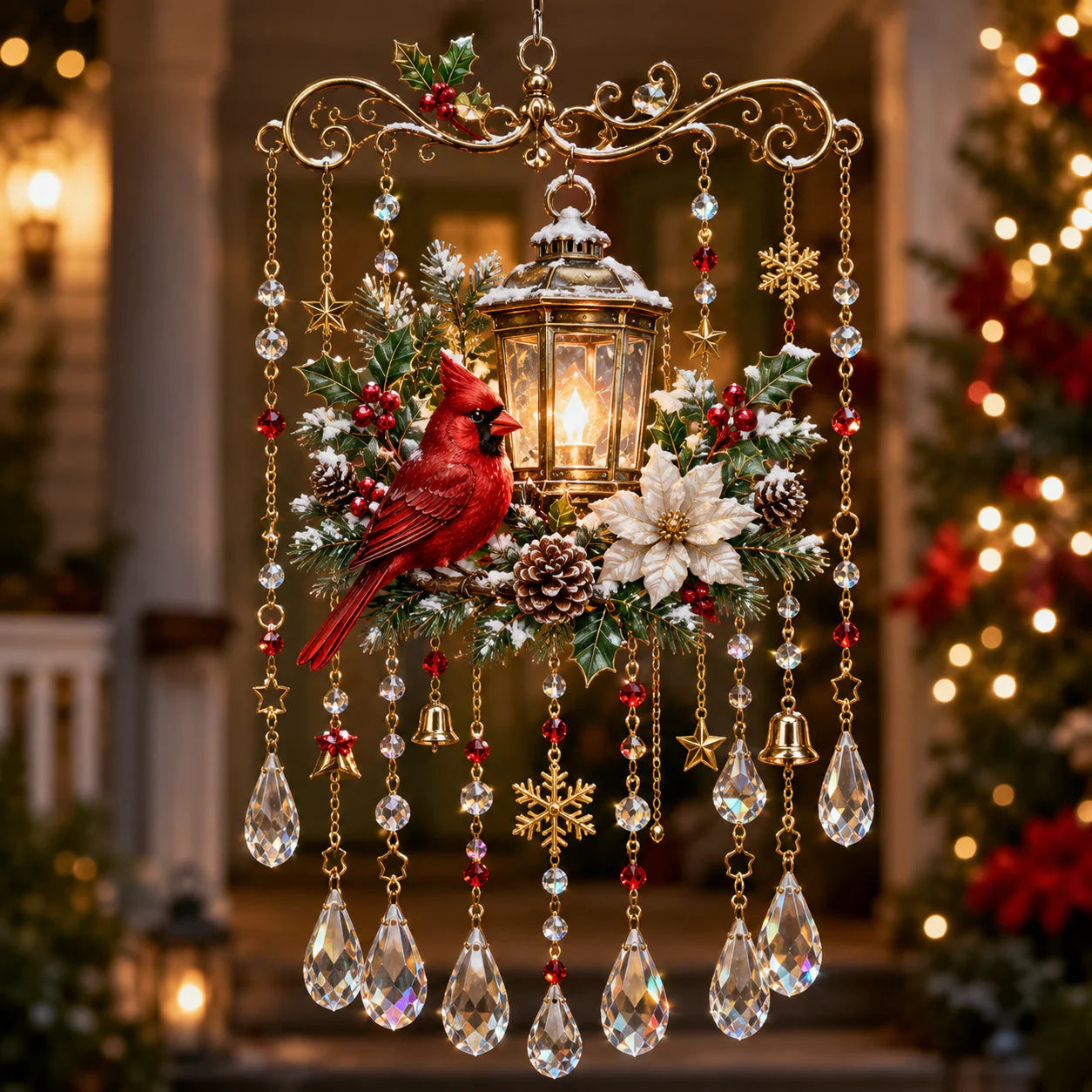 🎄🎐Handmade Christmas Stained Glass Window Hanging