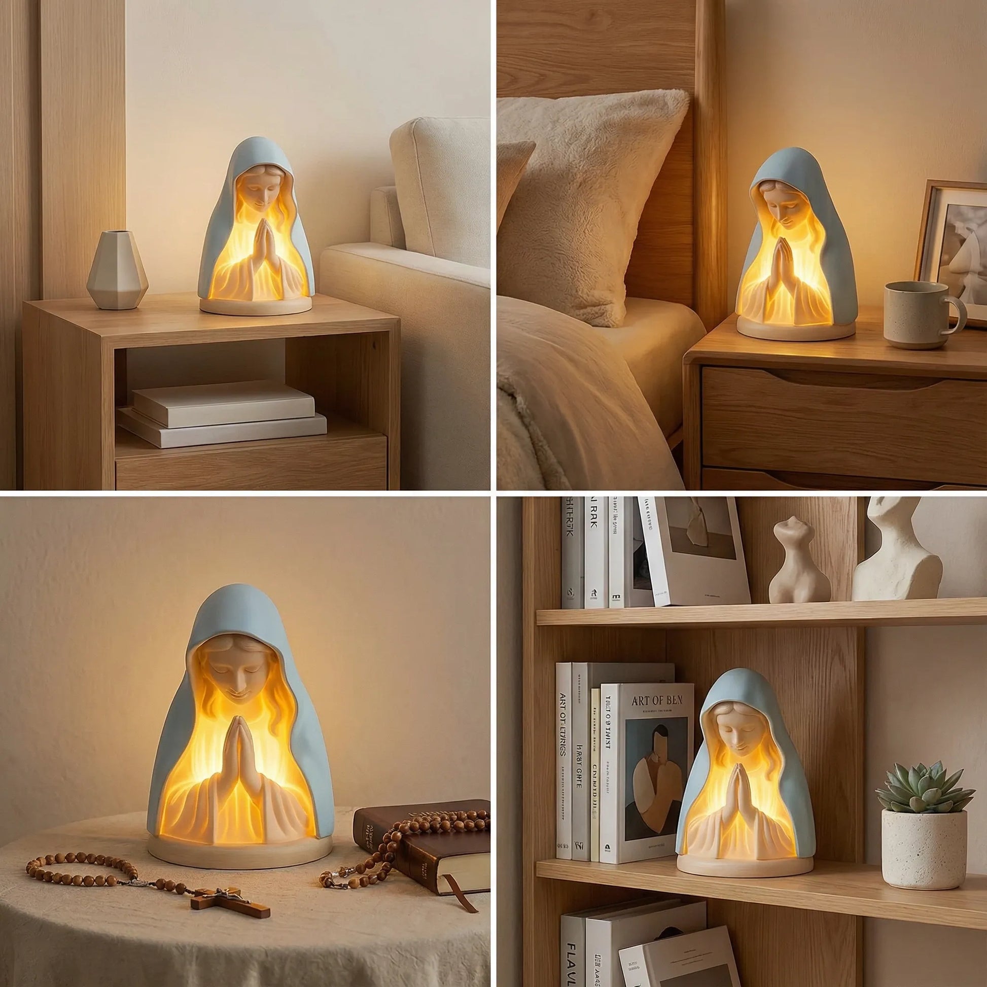 ✝️ Handmade Resin Virgin Mary Night Light – A Gentle Glow of Peace & Protection
