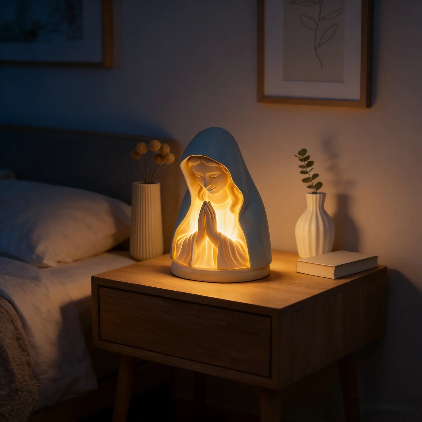 ✝️ Handmade Resin Virgin Mary Night Light – A Gentle Glow of Peace & Protection