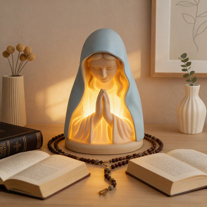 ✝️ Handmade Resin Virgin Mary Night Light – A Gentle Glow of Peace & Protection