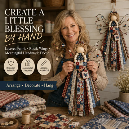 🔥LAST DAY 50% OFF - 🪽 Angel Fabric Hanging DIY Kit - Stitch a Little Blessing That Stays Forever