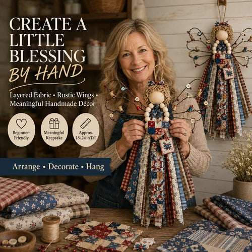 🔥LAST DAY 50% OFF - 🪽 Angel Fabric Hanging DIY Kit - Stitch a Little Blessing That Stays Forever