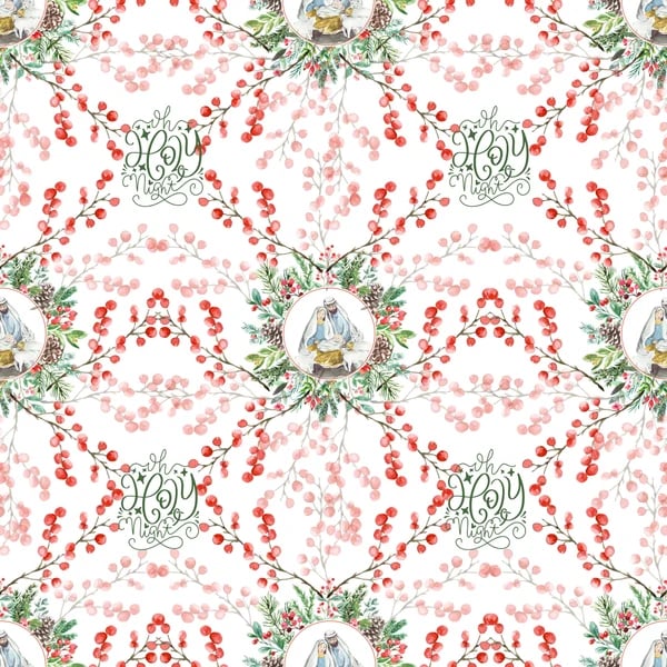 O Holy Night Cherries Wrapping Paper