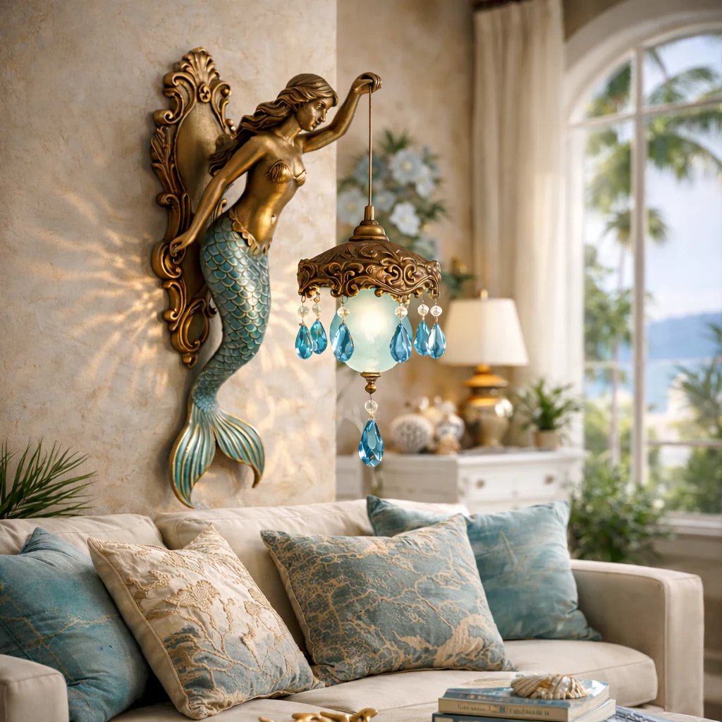 Vintage Mermaid Glow Wall Lamp