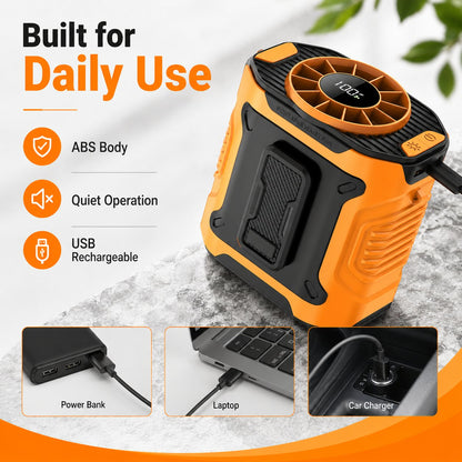 ❄️Last Day 50% OFF - Portable Multi Functional Hands Free Waist Clip Fan With LED Light