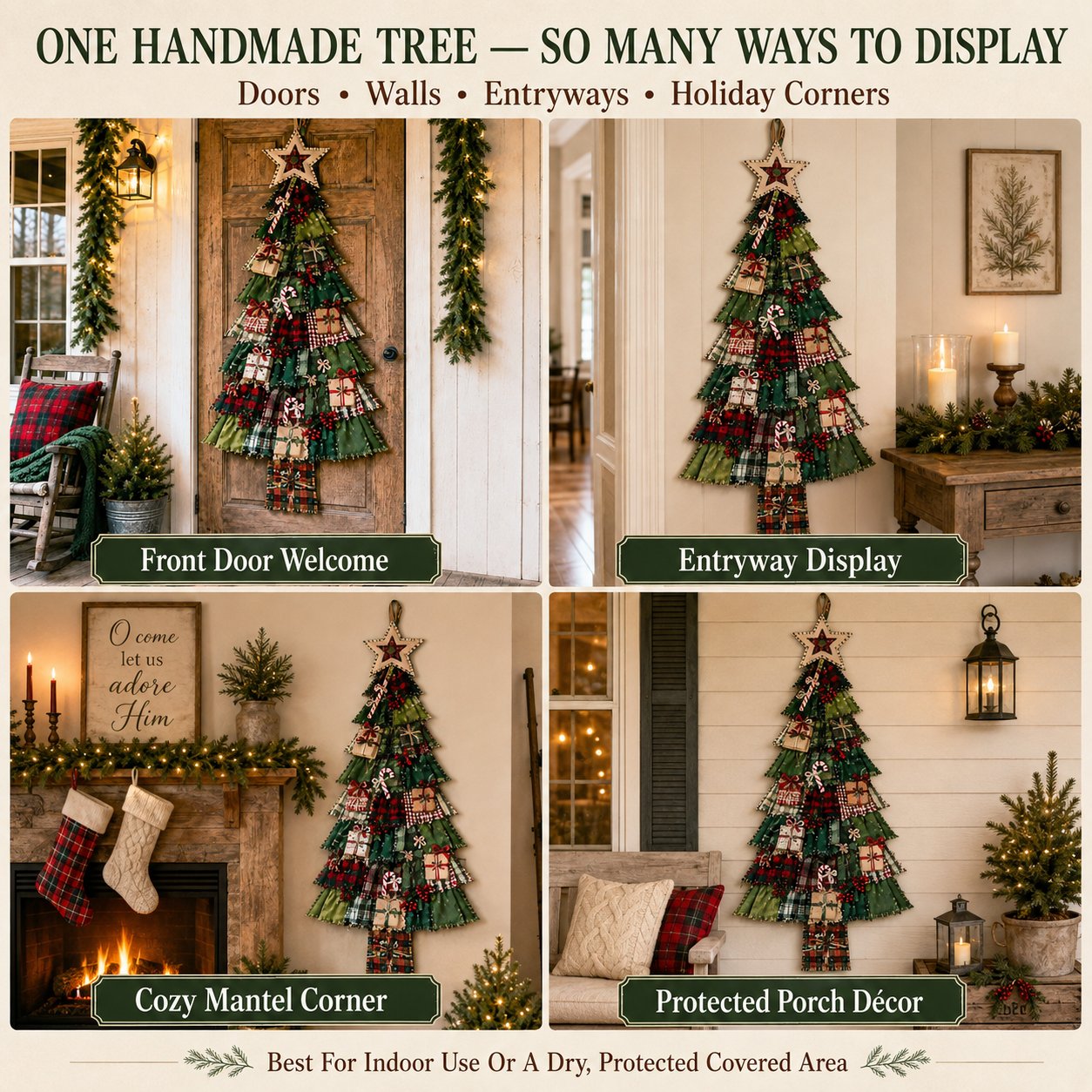 Oversized Christmas tree door hanging display