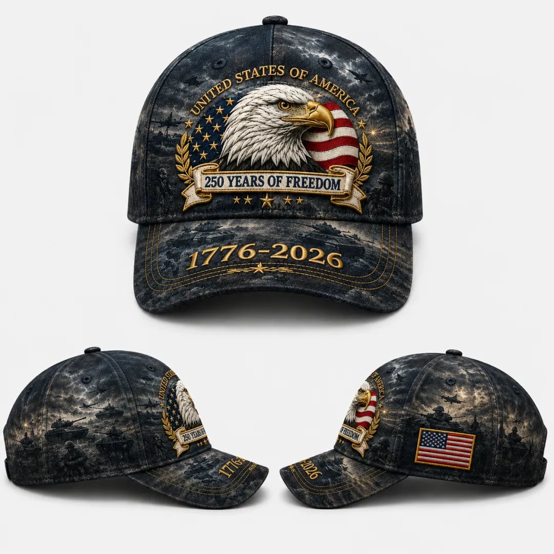 ✨2026 Ahlwomax®250 Years of Freedom Eagle Cap | Embroidered Patriotic Vintage Baseball Hat – 1776–2026 American Tribute Edition