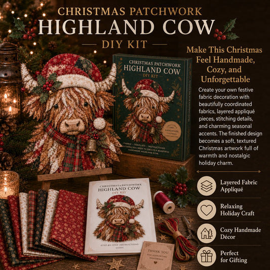 🎅Christmas Patchwork Fabric DIY Decor Kit – Stunning Results, Zero Experience Needed
