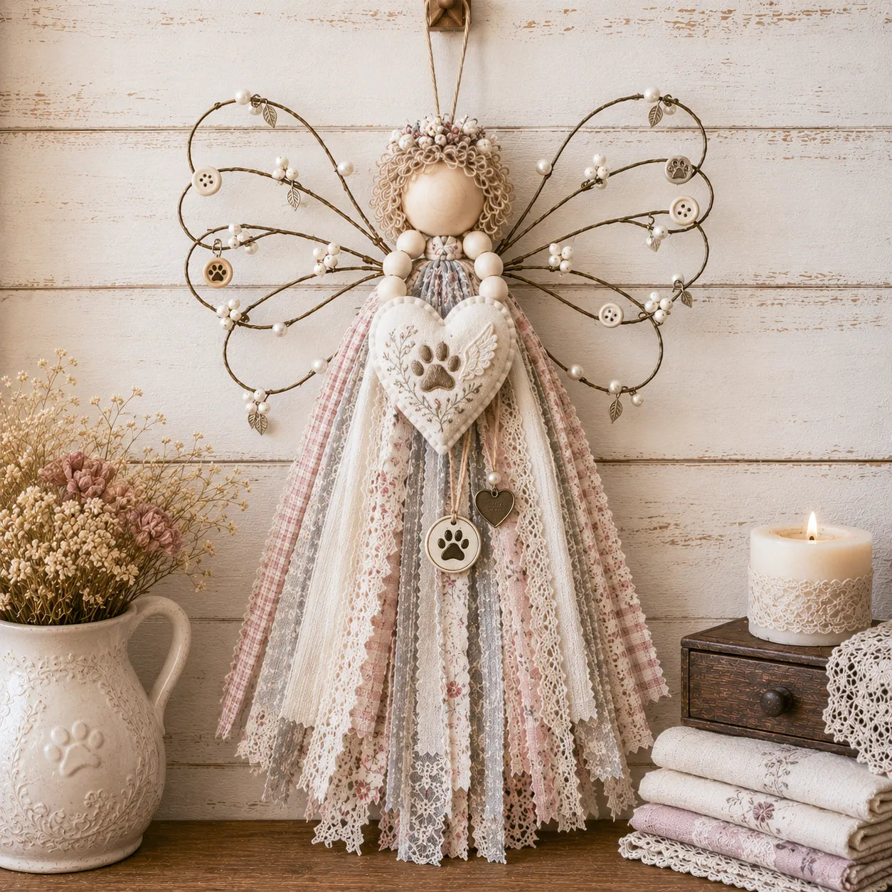 🔥LAST DAY 50% OFF - 🪽 Angel Fabric Hanging DIY Kit - Stitch a Little Blessing That Stays Forever