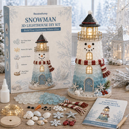 ✨ DIY Christmas Lighthouse Kit | Sea Glass-Style Pieces & LED Lights