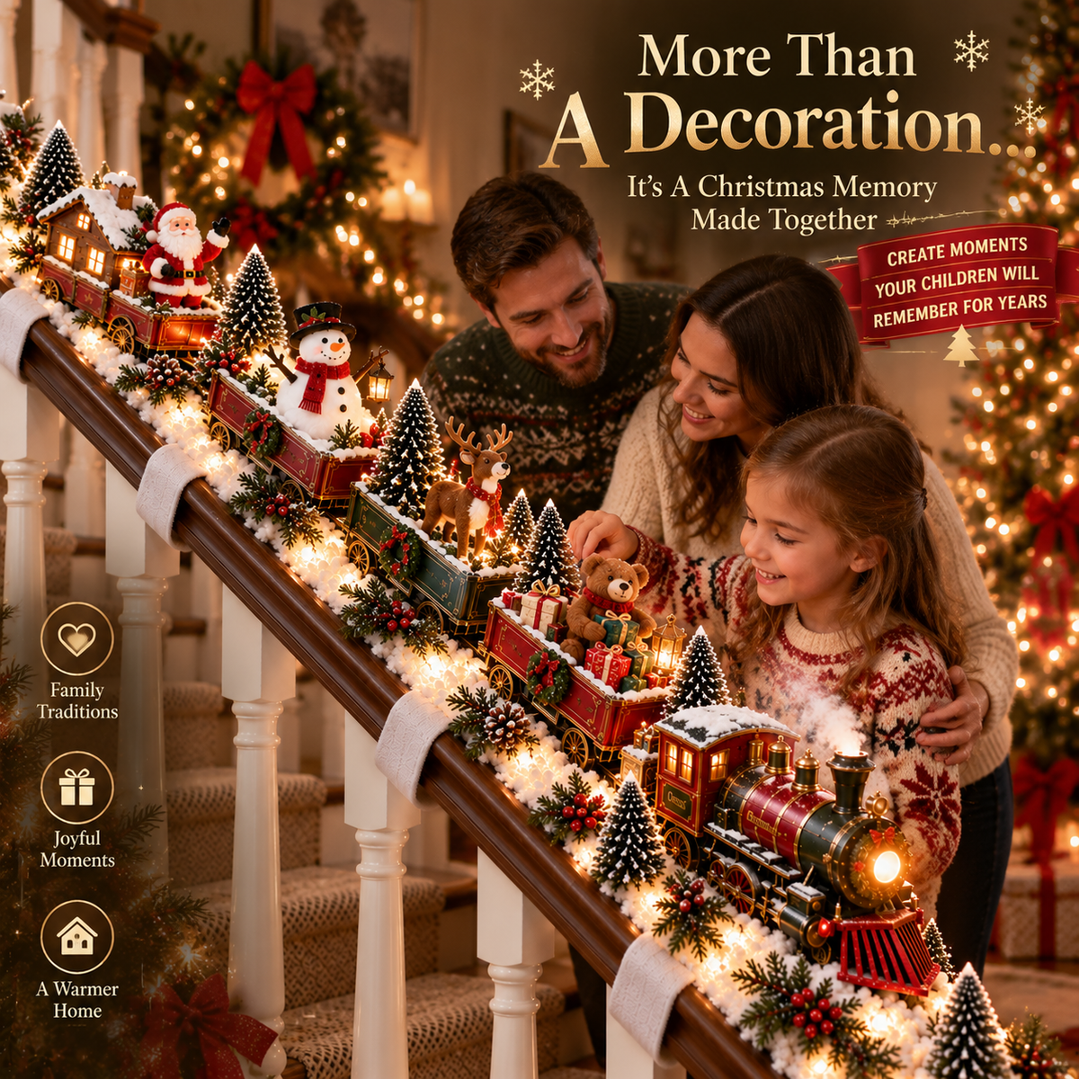✨ LAST DAY 50% OFF - Christmas Stairway Train Decor 🚂