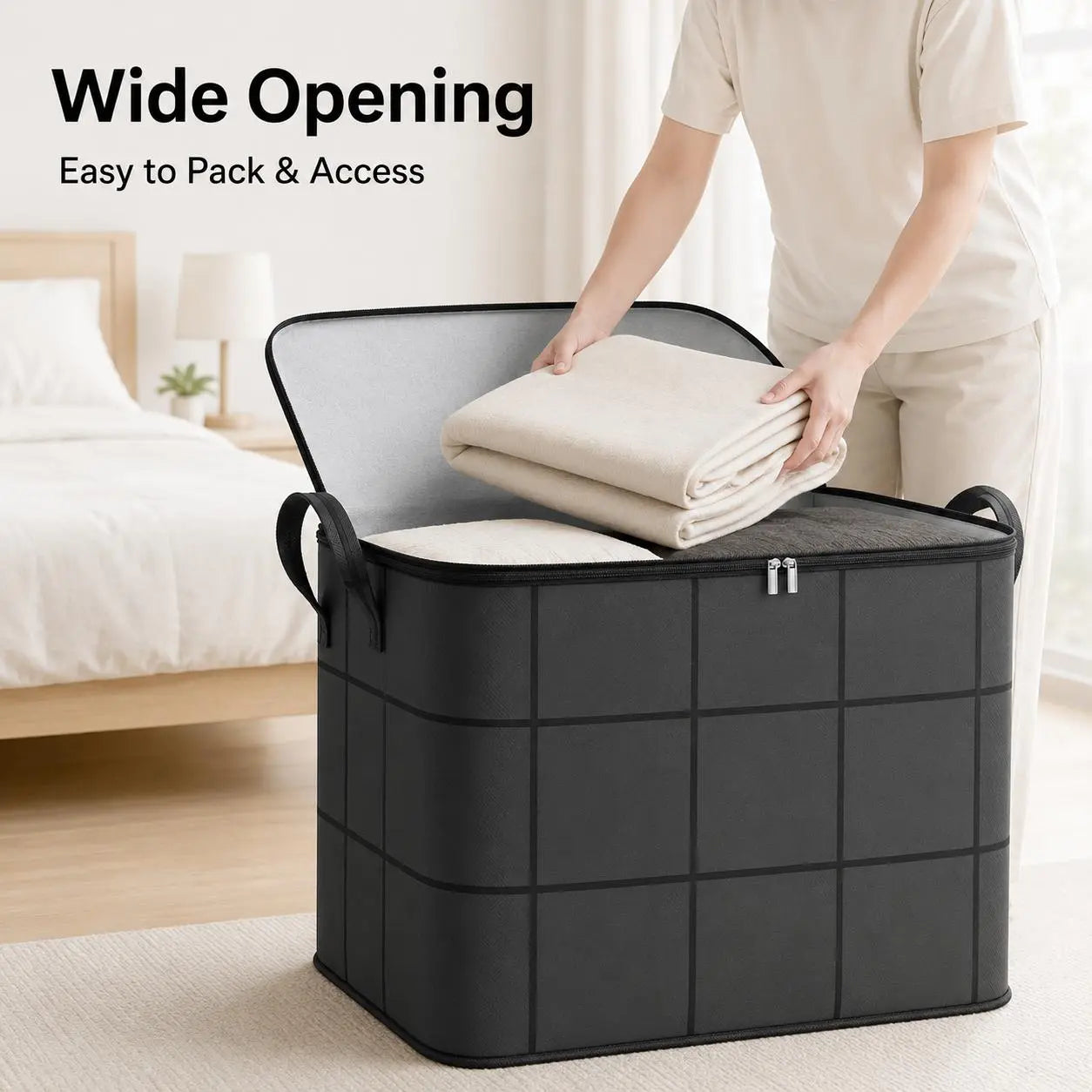 🔥 Limited-Time 50% OFF — XXL Zippered Storage Organizer for Bedding & Clothes